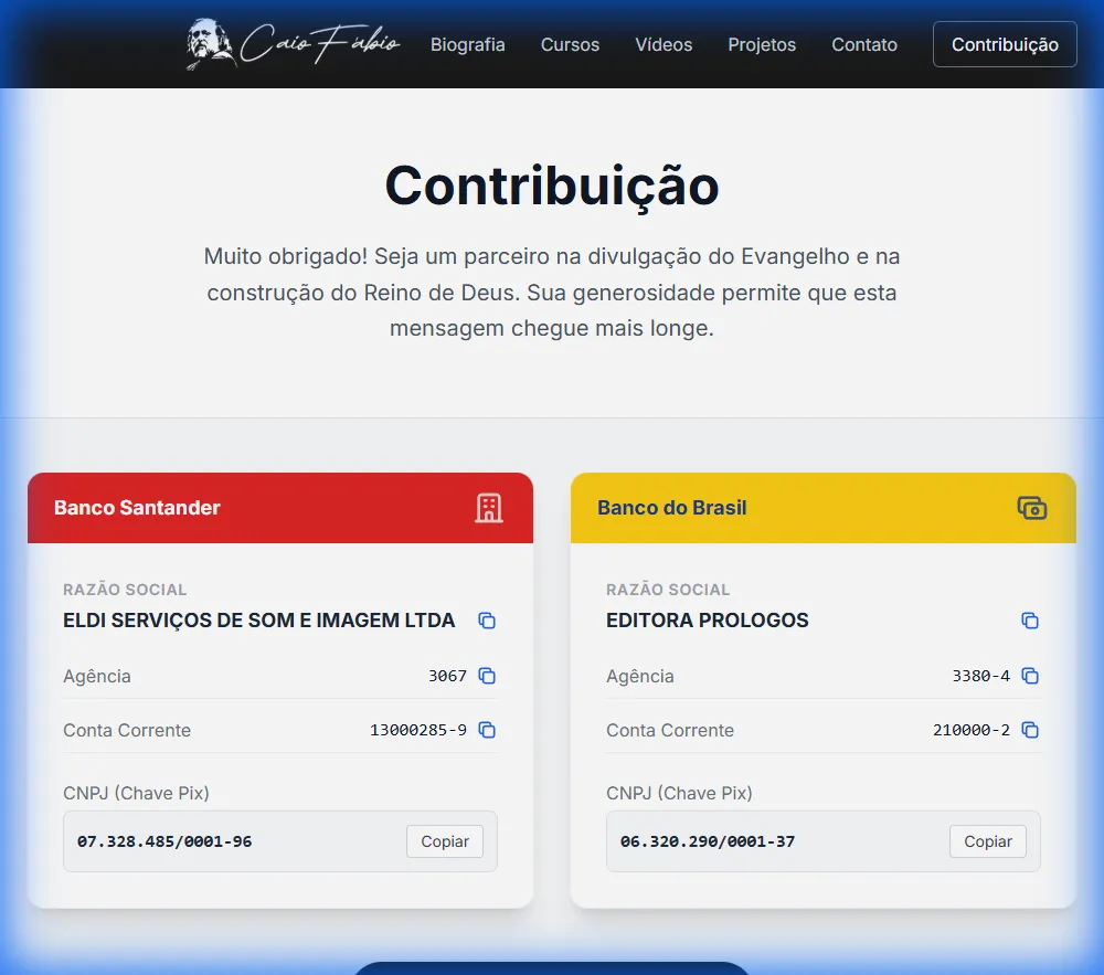 Redesign da Página de Contribuição